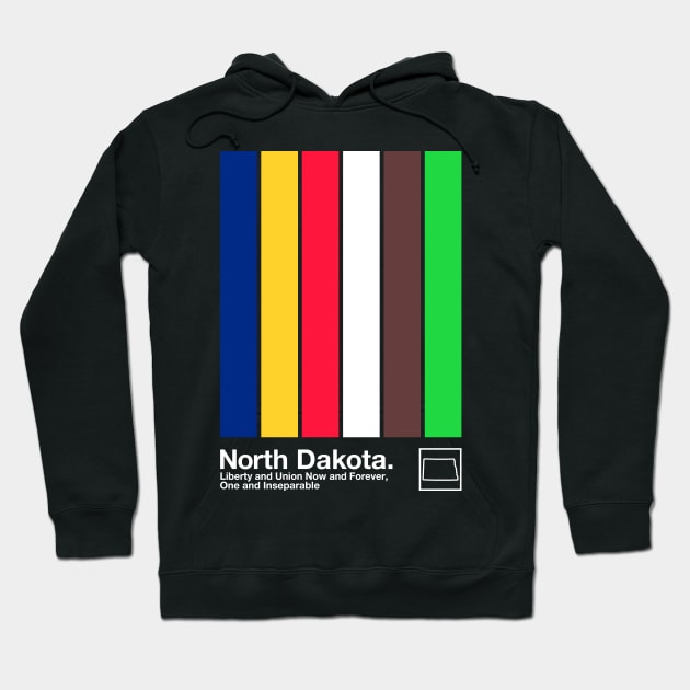 North Dakota State Flag // Original Minimalist Artwork Poster Design Hoodie by DankFutura